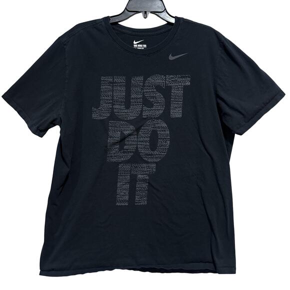 Nike Shirt Mens Extra Large Black Just Do It Swoosh Graphic Athletic Tee Crew - Picture 1 of 7
